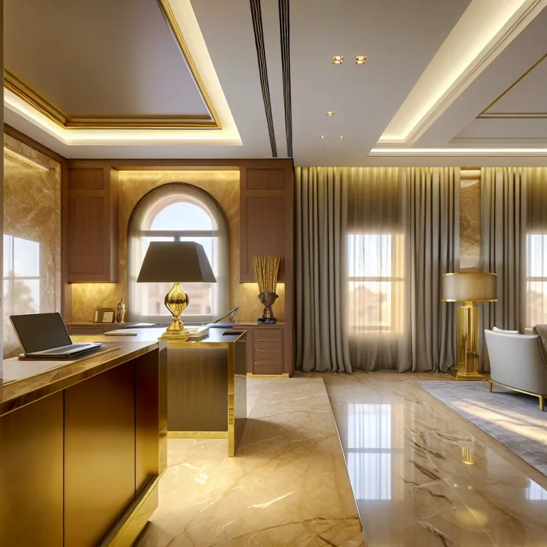Quiet Luxury Home Office Design for Saudi