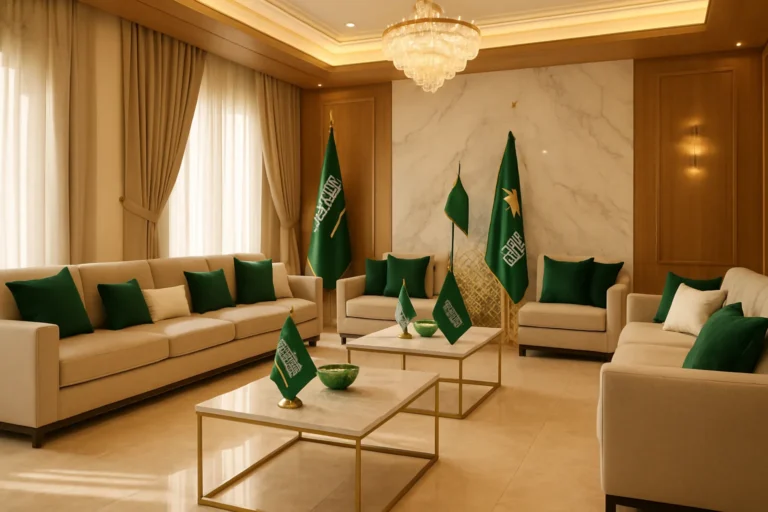 مجلس اليوم الوطني: أناقة الأخضر والأبيض